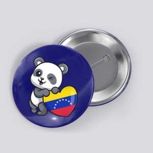 Venezuela Heart Panda Pride Venezuelan Flag Roots Souvenir Funny Gift Button