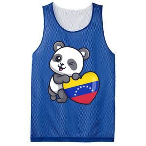 Venezuela Heart Panda Pride Venezuelan Flag Roots Souvenir Funny Gift Mesh Reversible Basketball Jersey Tank