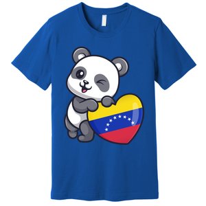 Venezuela Heart Panda Pride Venezuelan Flag Roots Souvenir Funny Gift Premium T-Shirt