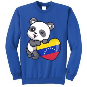 Venezuela Heart Panda Pride Venezuelan Flag Roots Souvenir Funny Gift Tall Sweatshirt