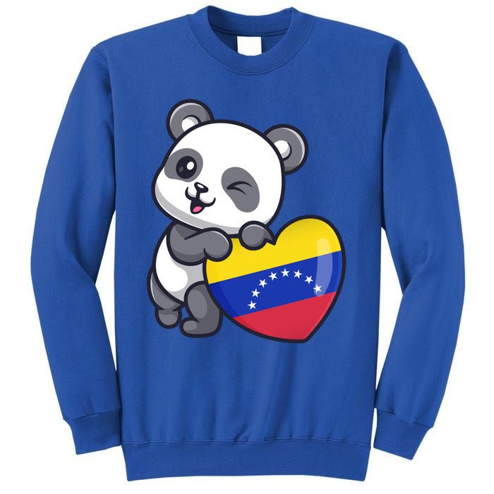 Venezuela Heart Panda Pride Venezuelan Flag Roots Souvenir Funny Gift Tall Sweatshirt