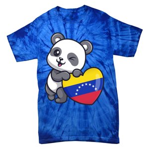 Venezuela Heart Panda Pride Venezuelan Flag Roots Souvenir Funny Gift Tie-Dye T-Shirt