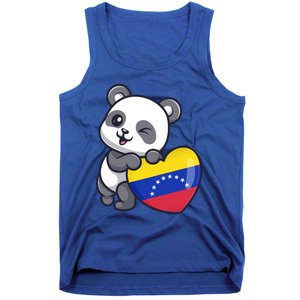 Venezuela Heart Panda Pride Venezuelan Flag Roots Souvenir Funny Gift Tank Top