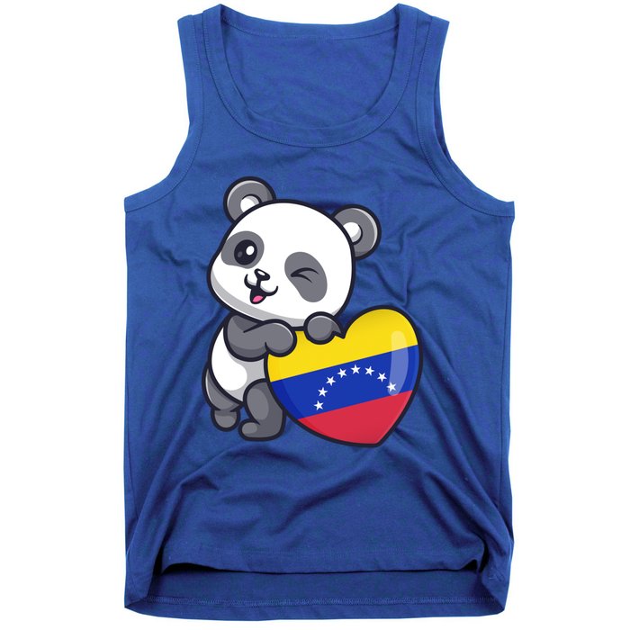 Venezuela Heart Panda Pride Venezuelan Flag Roots Souvenir Funny Gift Tank Top