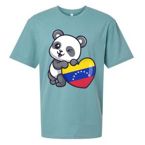 Venezuela Heart Panda Pride Venezuelan Flag Roots Souvenir Funny Gift Sueded Cloud Jersey T-Shirt