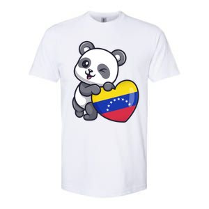 Venezuela Heart Panda Pride Venezuelan Flag Roots Souvenir Funny Gift Softstyle CVC T-Shirt