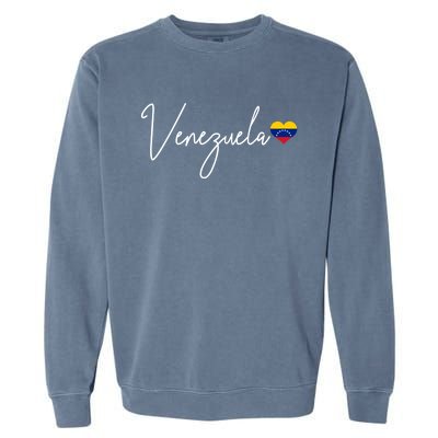 Venezuela Heart Pride Venezuelan Flag Meaningful Gift Garment-Dyed Sweatshirt