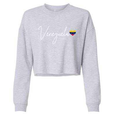 Venezuela Heart Pride Venezuelan Flag Meaningful Gift Cropped Pullover Crew