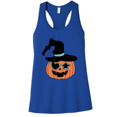 Vintage Halloween Pumpkin Women Men Kids Funny Retro Gift Gift Women's Racerback Tank