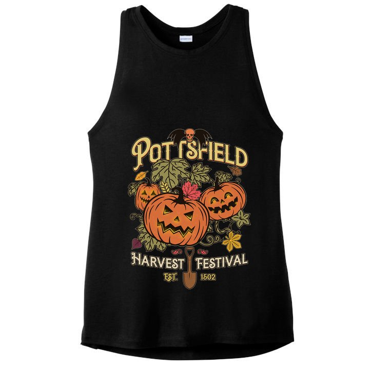 Vintage Halloween Pottsfield Harvest Festival EST 1502 Ladies PosiCharge Tri-Blend Wicking Tank