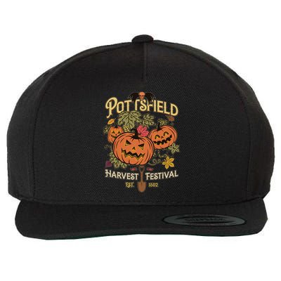 Vintage Halloween Pottsfield Harvest Festival EST 1502 Wool Snapback Cap
