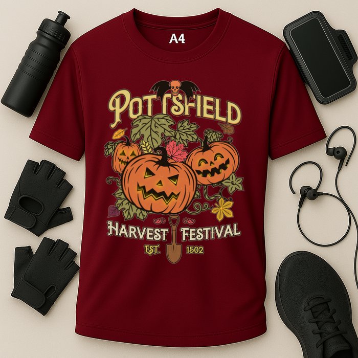 Vintage Halloween Pottsfield Harvest Festival EST 1502 Cooling Performance Crew T-Shirt
