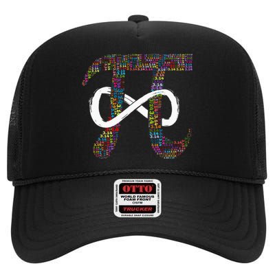 Vintage Happy Pi Day Retro Number Lover Math Gift Teacher High Crown Mesh Back Trucker Hat