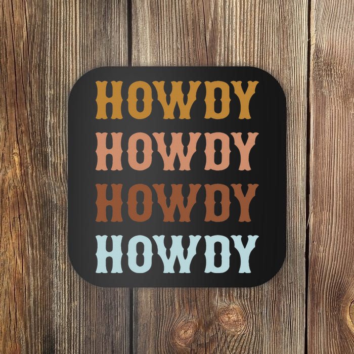 Vintage Howdy Rodeo Western Cow Country Cow Coaster