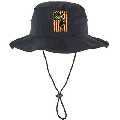 Vintage Horse Racing Jockey American Flag Bucket Hat