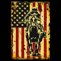 Vintage Horse Racing Jockey American Flag Bucket Hat