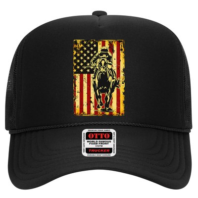 Vintage Horse Racing Jockey American Flag Hat