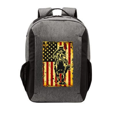 Vintage Horse Racing Jockey American Flag Vector Backpack