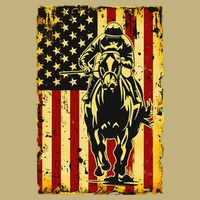 Vintage Horse Racing Jockey American Flag T-Shirt