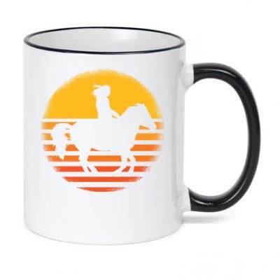 Vintage Horse Riding Equestrian Gift 11oz Black Color Changing Mug