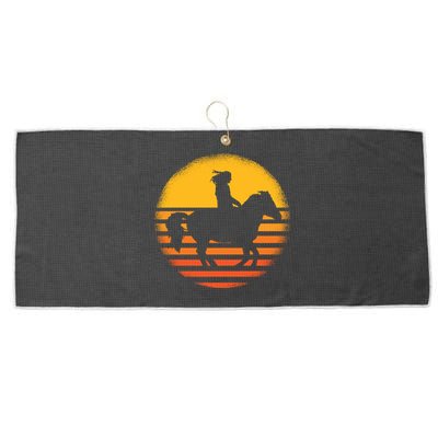 Vintage Horse Riding Equestrian Gift Large Microfiber Waffle Golf Towel