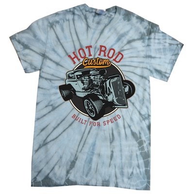 Vintage Hot Rod Retro Custom Built And Speed Classic Cars Tie-Dye T-Shirt