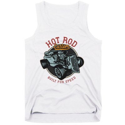 Vintage Hot Rod Retro Custom Built And Speed Classic Cars Tank Top