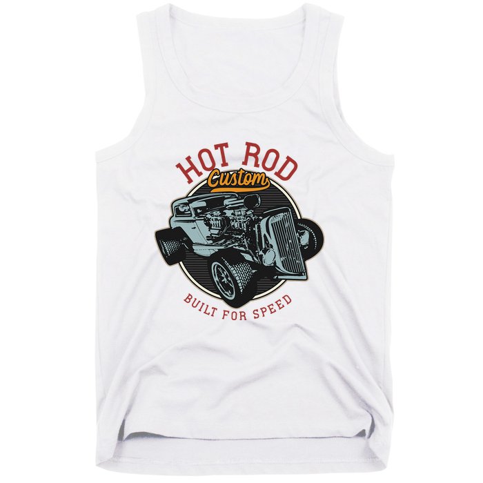 Vintage Hot Rod Retro Custom Built And Speed Classic Cars Tank Top