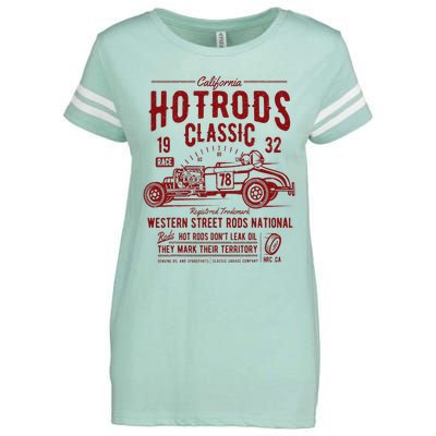 Vintage Hotrod Rock&Roll Classic Car Enza Ladies Jersey Football T-Shirt