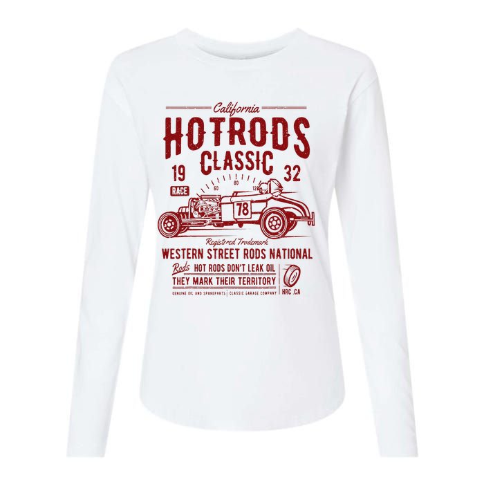 Vintage Hotrod Rock&Roll Classic Car Womens Cotton Relaxed Long Sleeve T-Shirt