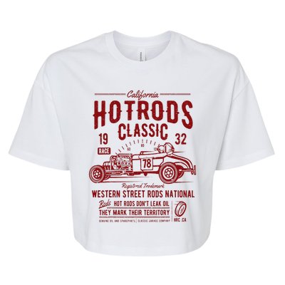 Vintage Hotrod Rock&Roll Classic Car Bella+Canvas Jersey Crop Tee