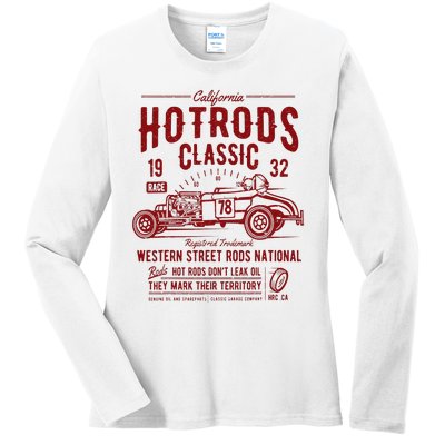 Vintage Hotrod Rock&Roll Classic Car Ladies Long Sleeve Shirt