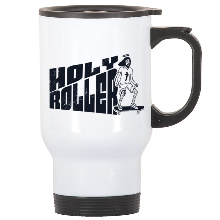 Vintage Holy Roller Funny Skateboarding Jesus Skater Jesus Stainless Steel Travel Mug