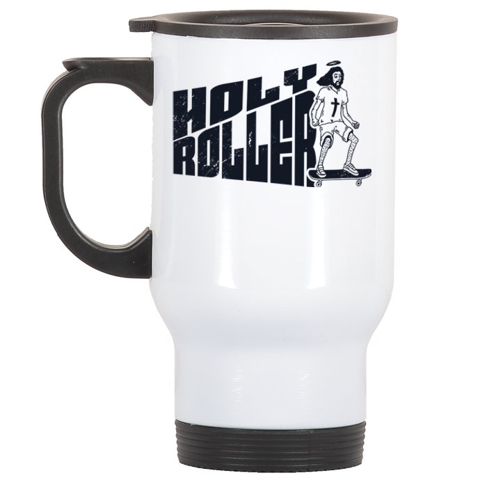 Vintage Holy Roller Funny Skateboarding Jesus Skater Jesus Stainless Steel Travel Mug