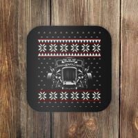 Vintage Hot Rod Ugly Christmas Classic Car Drag Racing Cute Gift Coaster