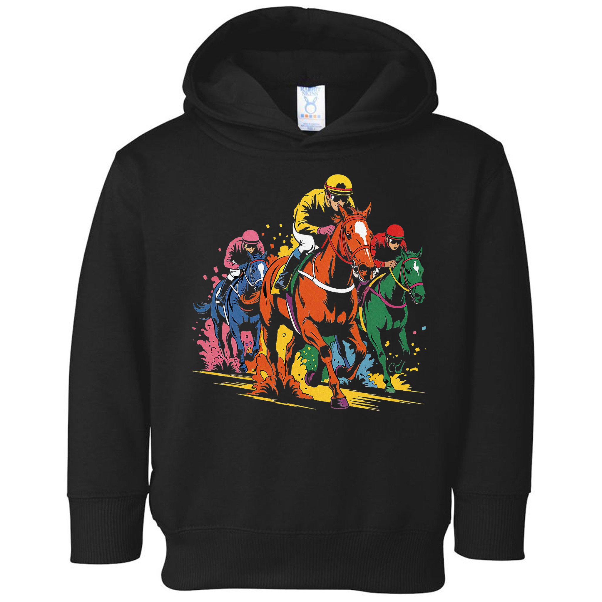Vintage Horse Racing Painting Horse And Derby Lovers Toddler Hoodie
