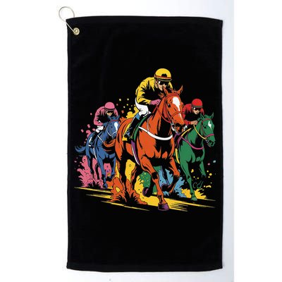 Vintage Horse Racing Painting Horse And Derby Lovers Golf Towel