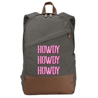 Vintage Howdy Rodeo Western Country Southern Cowgirl Cotton Canvas Backpack