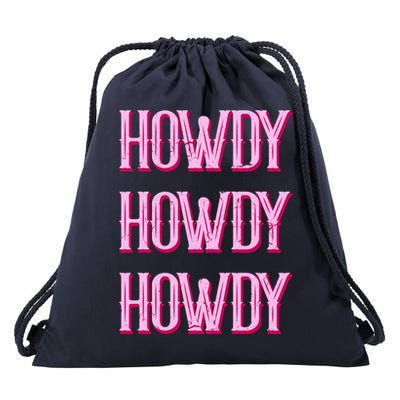 Vintage Howdy Rodeo Western Country Southern Cowgirl Drawstring Bag