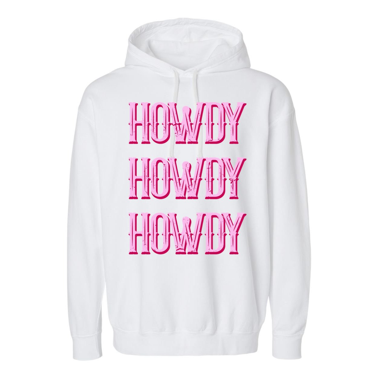 Vintage Howdy Rodeo Western Country Southern Cowgirl Garment-Dyed Fleece Hoodie