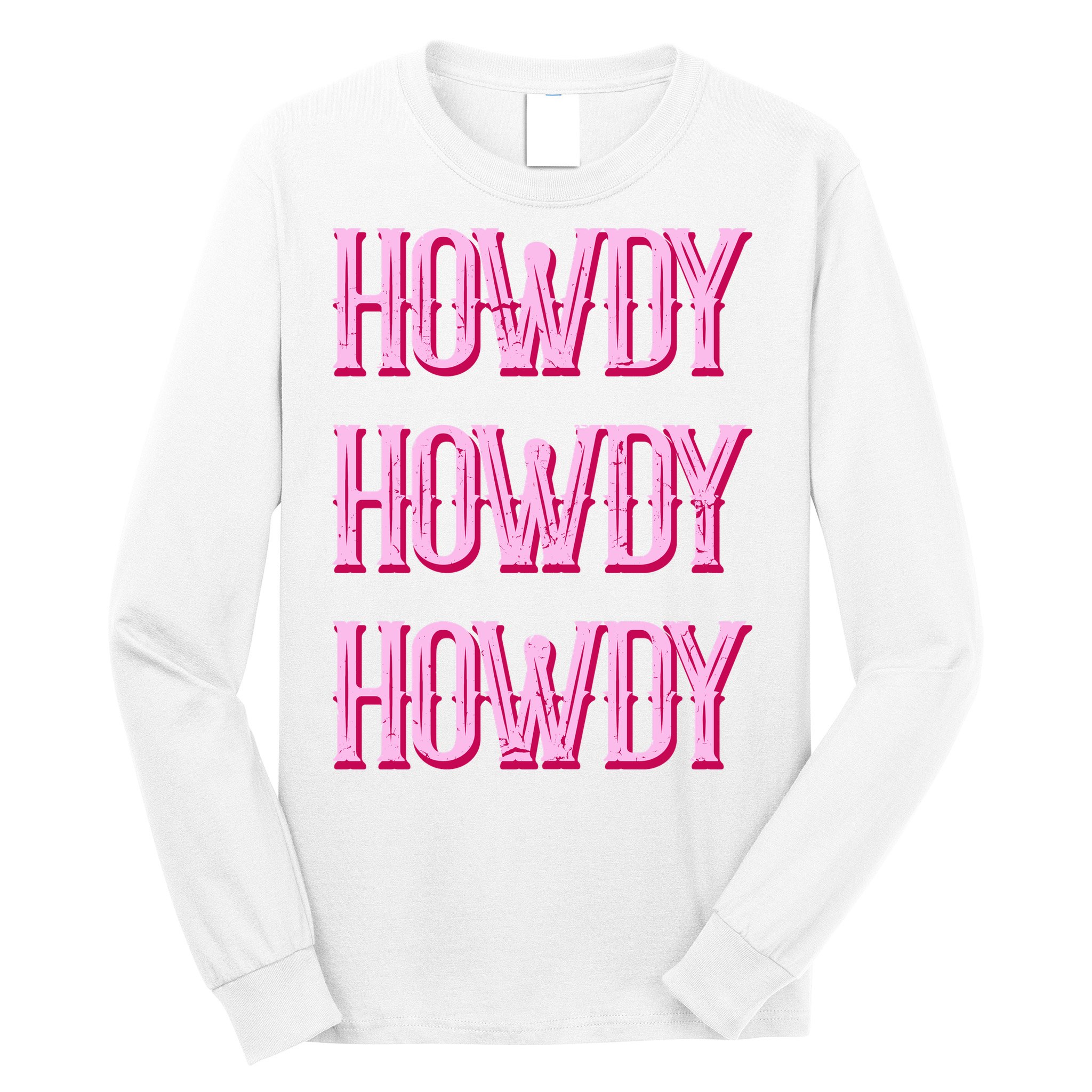 Vintage Howdy Rodeo Western Country Southern Cowgirl Long Sleeve Shirt