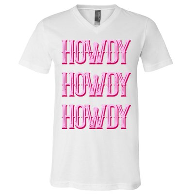 Vintage Howdy Rodeo Western Country Southern Cowgirl V-Neck T-Shirt