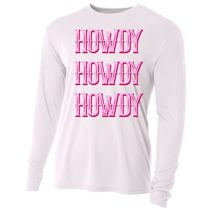 Vintage Howdy Rodeo Western Country Southern Cowgirl Cooling Performance Long Sleeve Crew