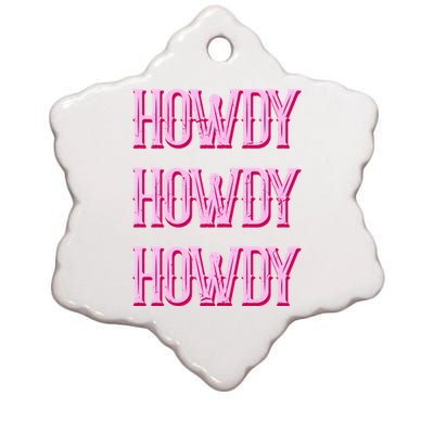 Vintage Howdy Rodeo Western Country Southern Cowgirl Ceramic Star Ornament