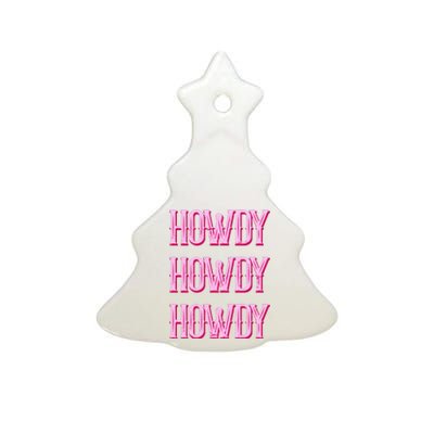 Vintage Howdy Rodeo Western Country Southern Cowgirl Ceramic Tree Ornament