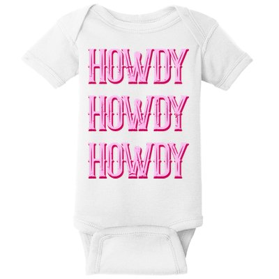 Vintage Howdy Rodeo Western Country Southern Cowgirl Baby Bodysuit