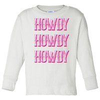 Vintage Howdy Rodeo Western Country Southern Cowgirl Toddler Long Sleeve Shirt