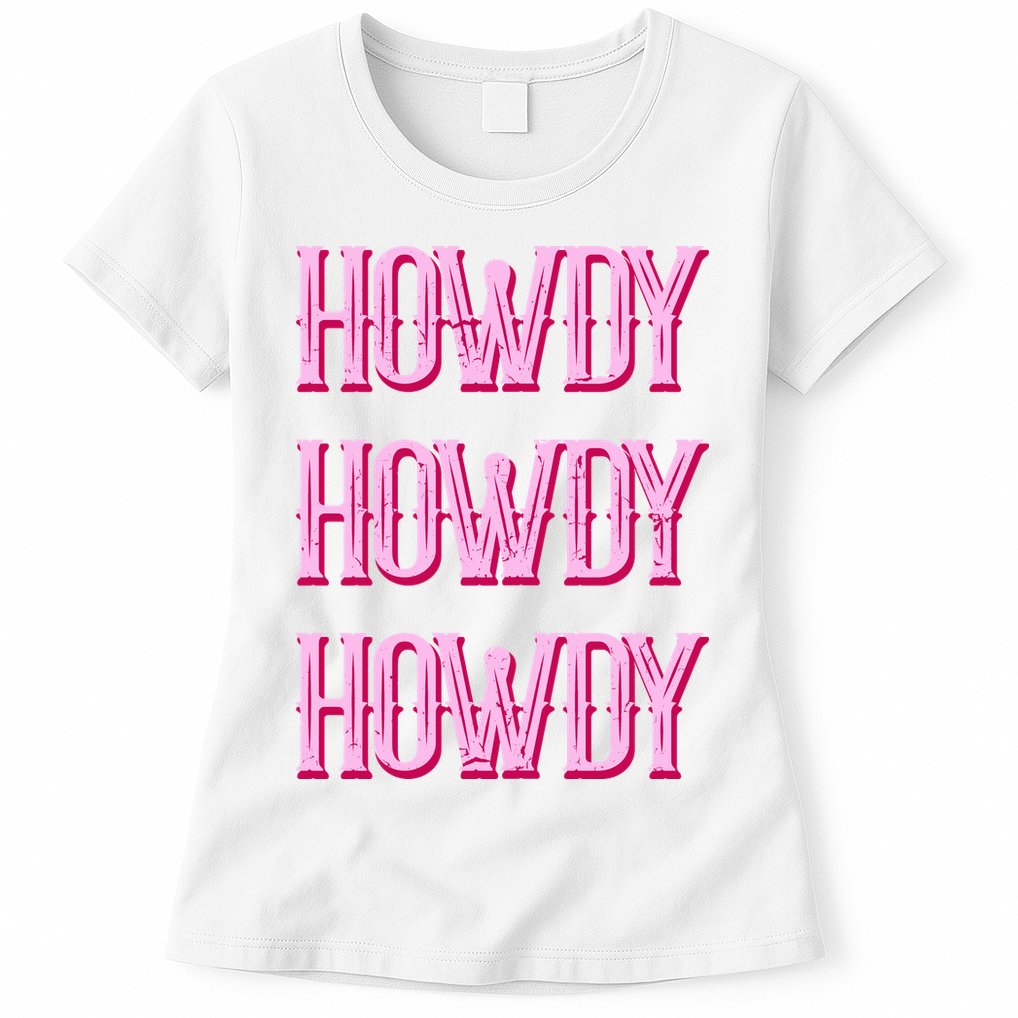 Vintage Howdy Rodeo Western Country Southern Cowgirl Womens T-Shirt