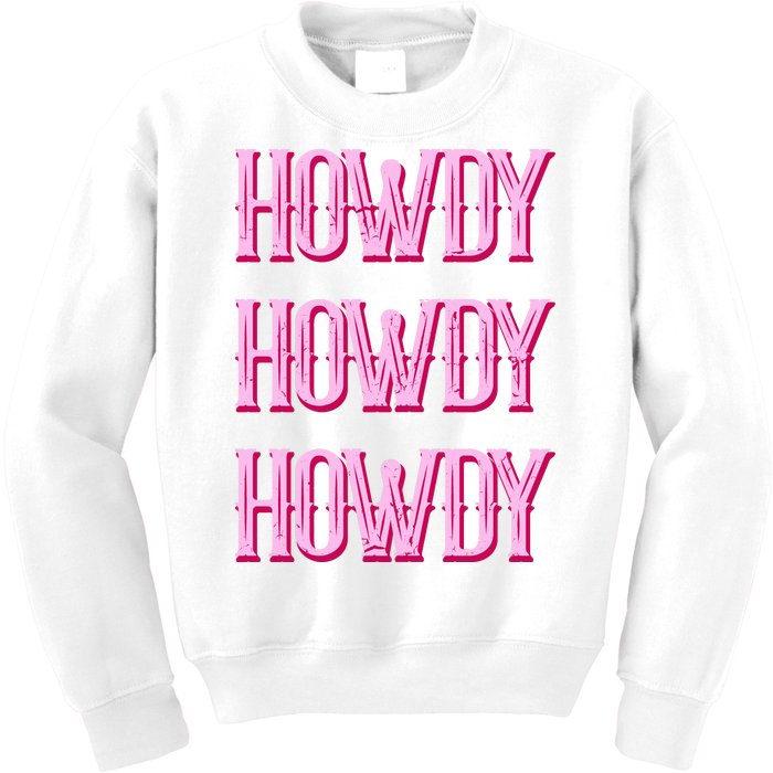 Vintage Howdy Rodeo Western Country Southern Cowgirl Kids Sweatshirt