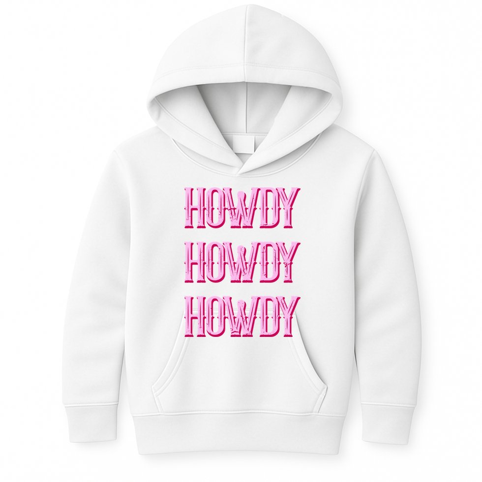 Vintage Howdy Rodeo Western Country Southern Cowgirl Kids Hoodie